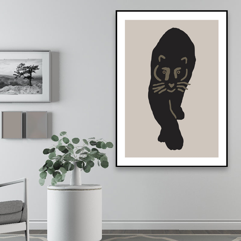 Wild Animal Wall Art Decor Cartoon Canvas Painting in Soft Color for Living Room Clearhalo 'Art Gallery' 'Canvas Art' 'Kids' Arts' 1653253