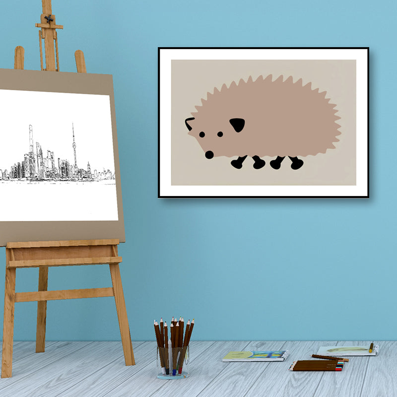 Wild Animal Wall Art Decor Cartoon Canvas Painting in Soft Color for Living Room Clearhalo 'Art Gallery' 'Canvas Art' 'Kids' Arts' 1653257