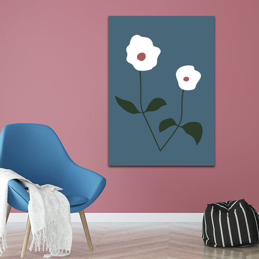 Illustration Botany Wall Art Print Cartoon Canvas Painting in Dark Color for Bedroom Clearhalo 'Art Gallery' 'Canvas Art' 'Kids' Arts' 1653275