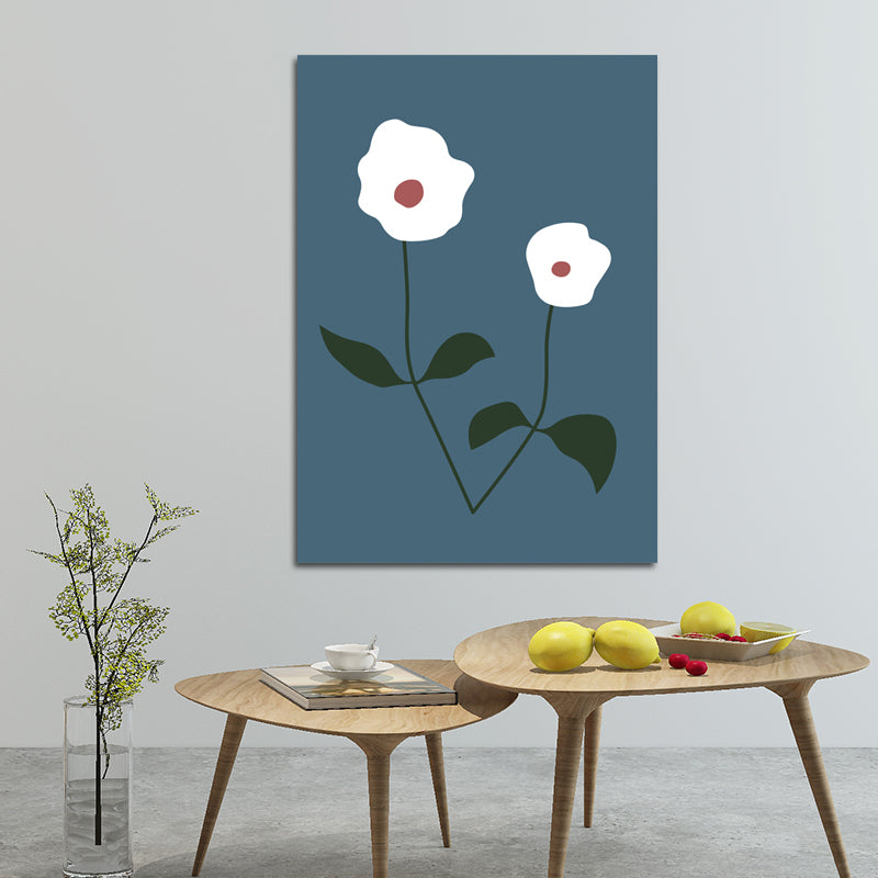 Illustration Botany Wall Art Print Cartoon Canvas Painting in Dark Color for Bedroom Clearhalo 'Art Gallery' 'Canvas Art' 'Kids' Arts' 1653276
