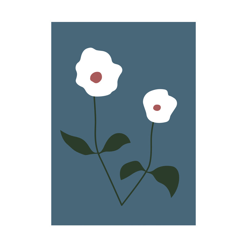 Illustration Botany Wall Art Print Cartoon Canvas Painting in Dark Color for Bedroom Clearhalo 'Art Gallery' 'Canvas Art' 'Kids' Arts' 1653277