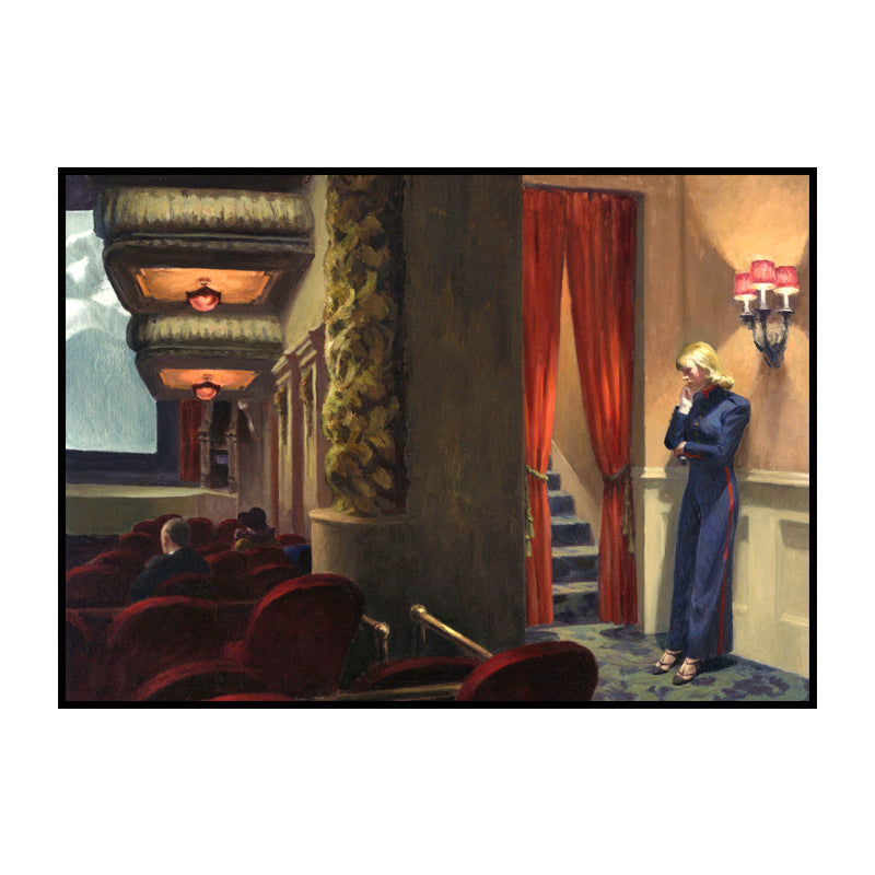 Red Assembly Hall Interior Canvas Textured Surface Wall Art for Sitting Room Clearhalo 'Art Gallery' 'Canvas Art' 'Traditional' Arts' 1653321