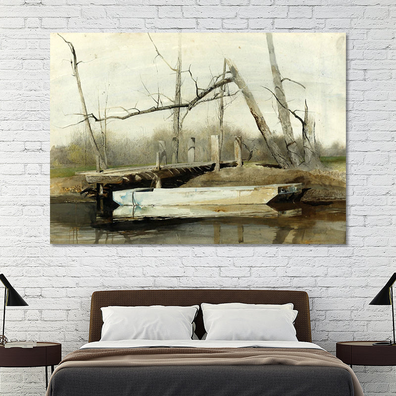 Farmhouse Landscape Painting Canvas Textured Black Wall Art Decor for Family Room Black Design 2 Clearhalo 'Art Gallery' 'Canvas Art' 'Country Art Gallery' 'French Country' 'Rustic' Arts' 1653332