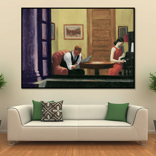 Man Reading Newspaper Painting Brown Traditional Canvas Wall Art for Dining Room Brown Clearhalo 'Art Gallery' 'Canvas Art' 'Traditional' Arts' 1653343
