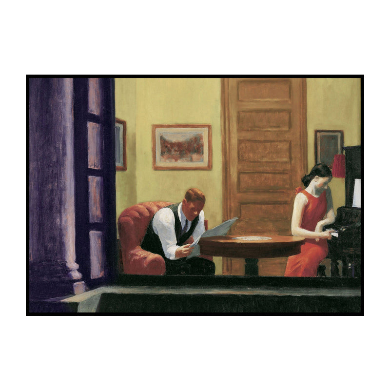 Man Reading Newspaper Painting Brown Traditional Canvas Wall Art for Dining Room Clearhalo 'Art Gallery' 'Canvas Art' 'Traditional' Arts' 1653346