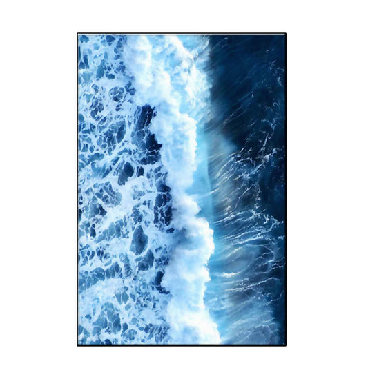 Blue Ocean Spindrift Canvas Art Seascape Modernist Textured Wall Decoration for Home Clearhalo 'Art Gallery' 'Canvas Art' 'Contemporary Art Gallery' 'Modern' Arts' 1653385