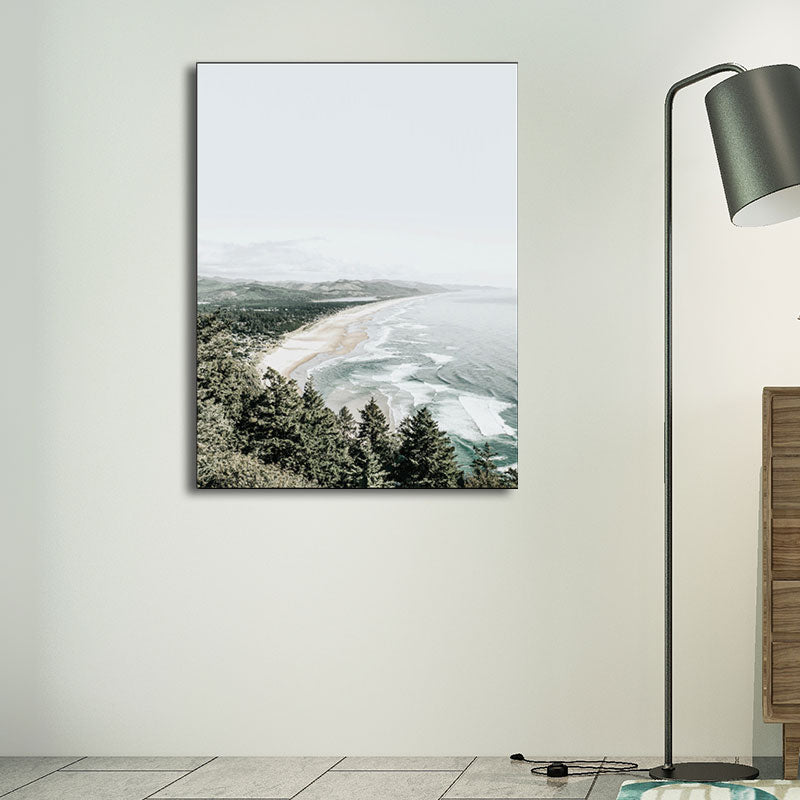 Tropix Forest Scenery Wall Art Canvas Textured Pastel Color Wall Decor for Living Room Clearhalo 'Art Gallery' 'Canvas Art' 'Coastal Art Gallery' 'Nautical' Arts' 1653409