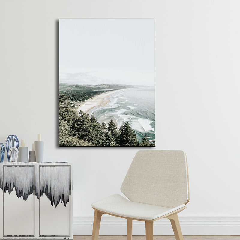 Tropix Forest Scenery Wall Art Canvas Textured Pastel Color Wall Decor for Living Room Clearhalo 'Art Gallery' 'Canvas Art' 'Coastal Art Gallery' 'Nautical' Arts' 1653410
