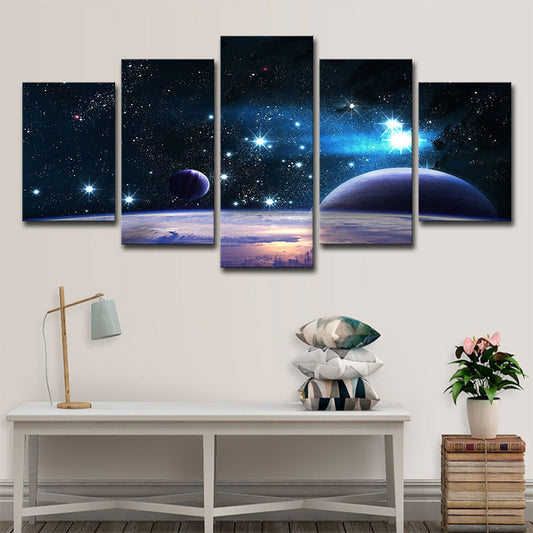 Black Outer Space Wall Decor Textured Kid's Style Children Bedroom Art, Multiple Sizes Black Clearhalo 'Art Gallery' 'Canvas Art' 'Kids' Arts' 1653412