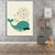 Dark Color Whale Canvas Print for Decoration Nautical Kids Bedroom Wall Art Decor Green Clearhalo 'Art Gallery' 'Canvas Art' 'Kids' Arts' 1653477