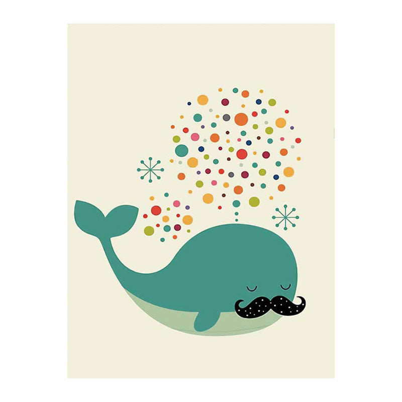 Dark Color Whale Canvas Print for Decoration Nautical Kids Bedroom Wall Art Decor Clearhalo 'Art Gallery' 'Canvas Art' 'Kids' Arts' 1653480