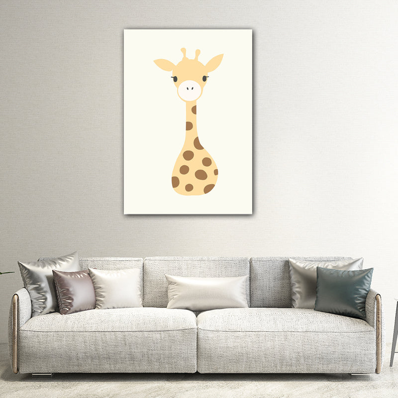 Cartoon Animal Wall Art Light Color Wrapped Canvas for Children Room, Multiple Size Options Clearhalo 'Art Gallery' 'Canvas Art' 'Kids' Arts' 1653573