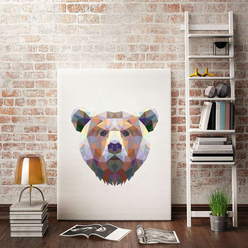 Textured Brown Canvas Print Modernist Bear Head Wall Decor, Multiple Size Available Brown Clearhalo 'Art Gallery' 'Canvas Art' 'Kids' Arts' 1653592