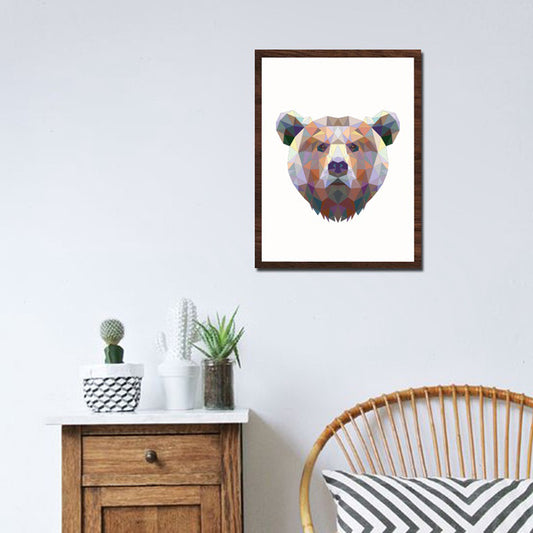 Textured Brown Canvas Print Modernist Bear Head Wall Decor, Multiple Size Available Clearhalo 'Art Gallery' 'Canvas Art' 'Kids' Arts' 1653593