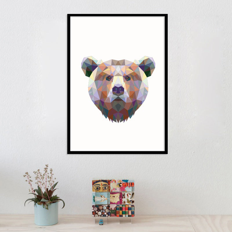 Textured Brown Canvas Print Modernist Bear Head Wall Decor, Multiple Size Available Clearhalo 'Art Gallery' 'Canvas Art' 'Kids' Arts' 1653594