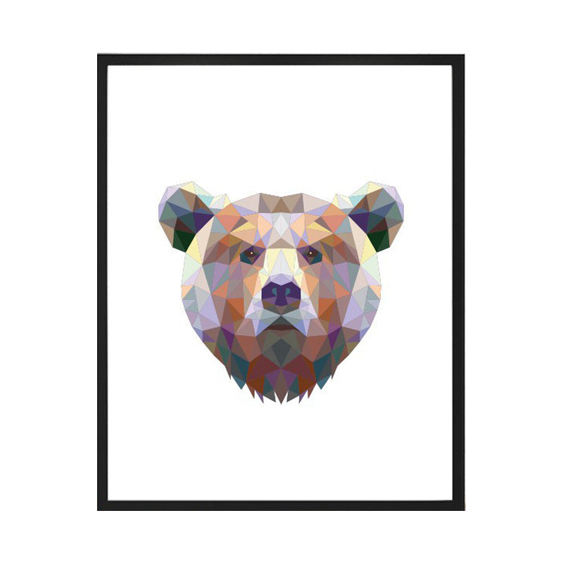 Textured Brown Canvas Print Modernist Bear Head Wall Decor, Multiple Size Available Clearhalo 'Art Gallery' 'Canvas Art' 'Kids' Arts' 1653595