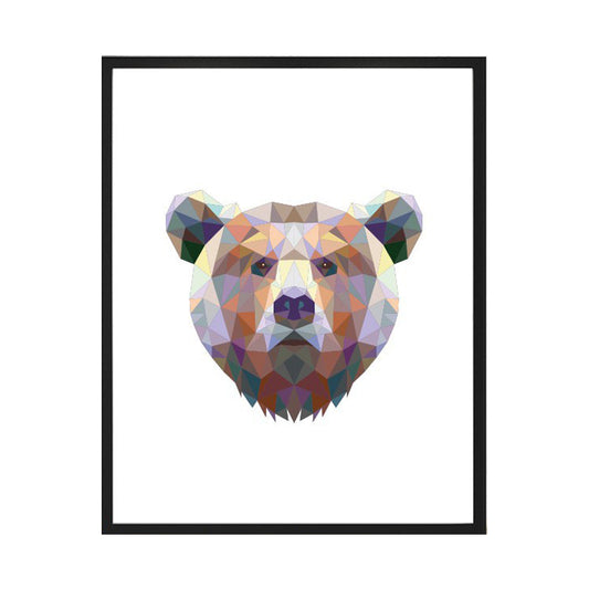 Textured Brown Canvas Print Modernist Bear Head Wall Decor, Multiple Size Available Clearhalo 'Art Gallery' 'Canvas Art' 'Kids' Arts' 1653595