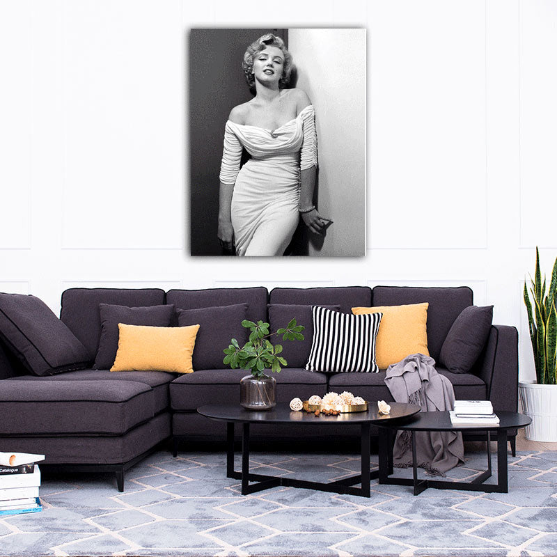 Marilyn Monroe Wall Art Light-Color Canvas Print Wall Decor for Boys Bedroom, Textured Clearhalo 'Arts' 'Canvas Art' 1653600