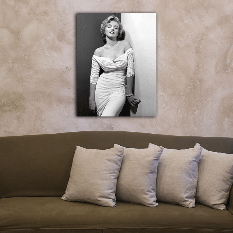 Marilyn Monroe Wall Art Light-Color Canvas Print Wall Decor for Boys Bedroom, Textured Clearhalo 'Arts' 'Canvas Art' 1653601