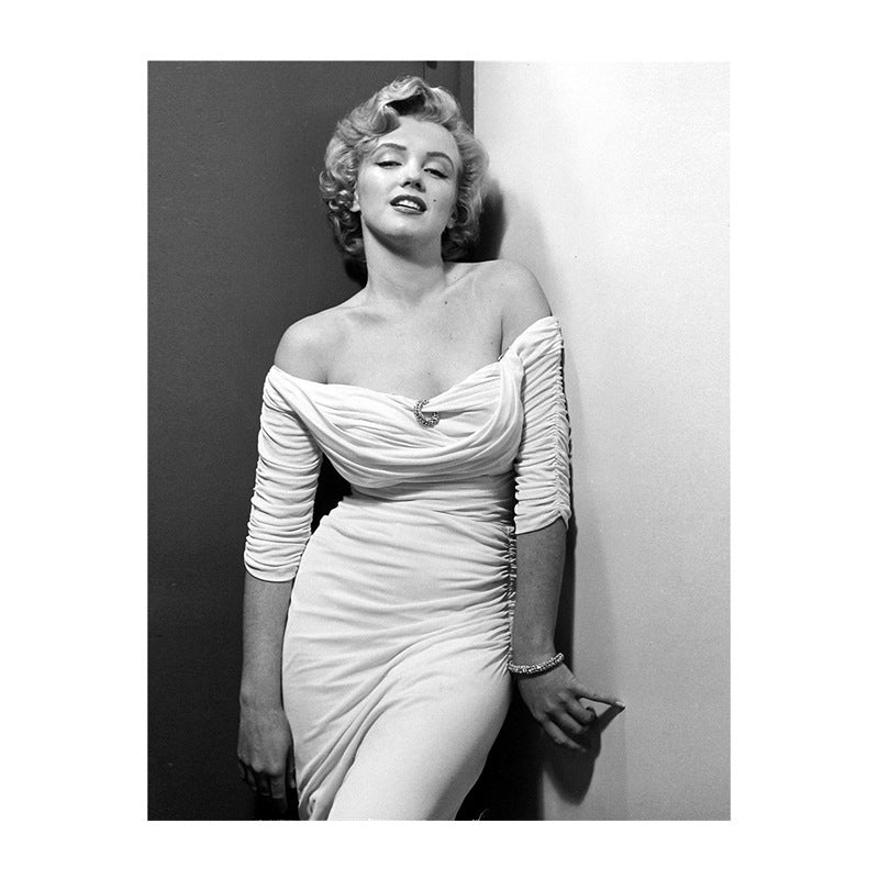 Marilyn Monroe Wall Art Light-Color Canvas Print Wall Decor for Boys Bedroom, Textured Clearhalo 'Arts' 'Canvas Art' 1653602