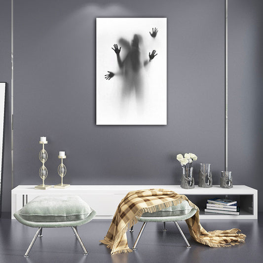 Blur Shadow of Lovers Canvas Art Contemporary Textured Family Room Wall Decor in Grey Clearhalo 'Art Gallery' 'Canvas Art' 'Contemporary Art Gallery' 'Modern' Arts' 1653656