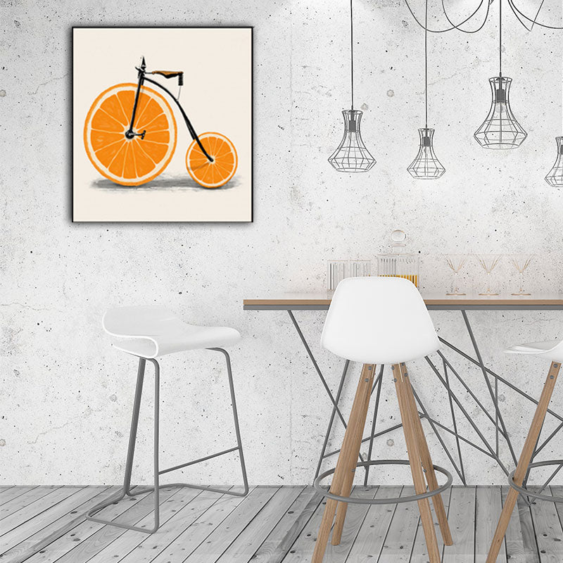 Pastel Color Childrens Art Canvas Lemon Bicycle Wall Decor for Dining Room, Textured Clearhalo 'Art Gallery' 'Canvas Art' 'Kids' Arts' 1653707