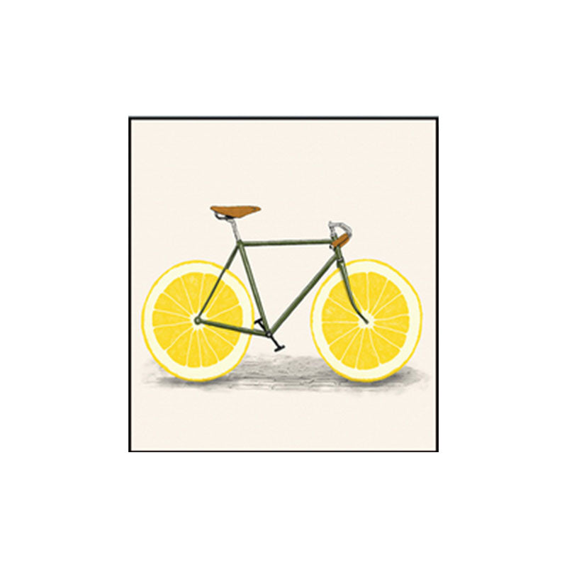 Pastel Color Childrens Art Canvas Lemon Bicycle Wall Decor for Dining Room, Textured Clearhalo 'Art Gallery' 'Canvas Art' 'Kids' Arts' 1653712