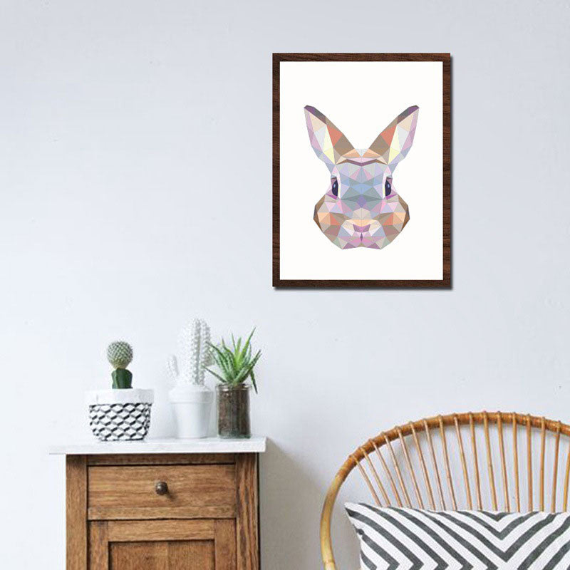 Brown Rabbit Head Wall Decor for Decoration Modernism Playroom Wrapped Canvas (Multiple Sizes) Brown Clearhalo 'Art Gallery' 'Canvas Art' 'Kids' Arts' 1653728