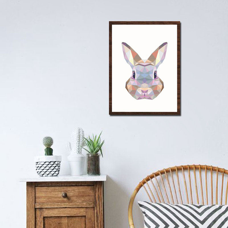 Brown Rabbit Head Wall Decor for Decoration Modernism Playroom Wrapped ...