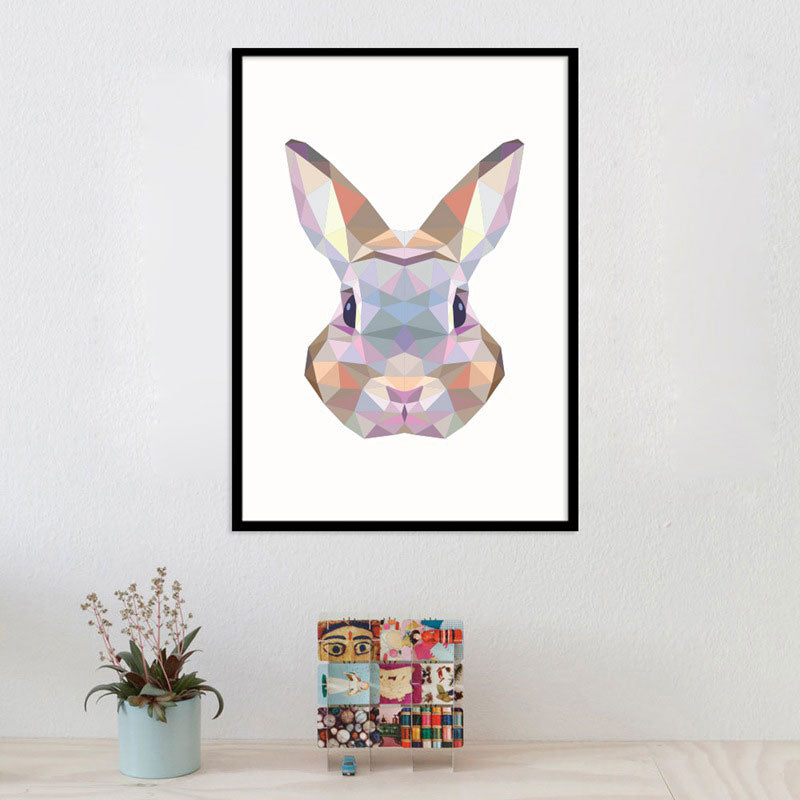 Brown Rabbit Head Wall Decor for Decoration Modernism Playroom Wrapped Canvas (Multiple Sizes) Clearhalo 'Art Gallery' 'Canvas Art' 'Kids' Arts' 1653730