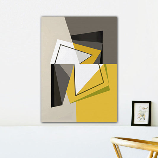 Canvas Yellow Wall Decor Modern Style Geometric Painting, Multiple Sizes Options Clearhalo 'Art Gallery' 'Canvas Art' 'Contemporary Art Gallery' 'Modern' Arts' 1653751