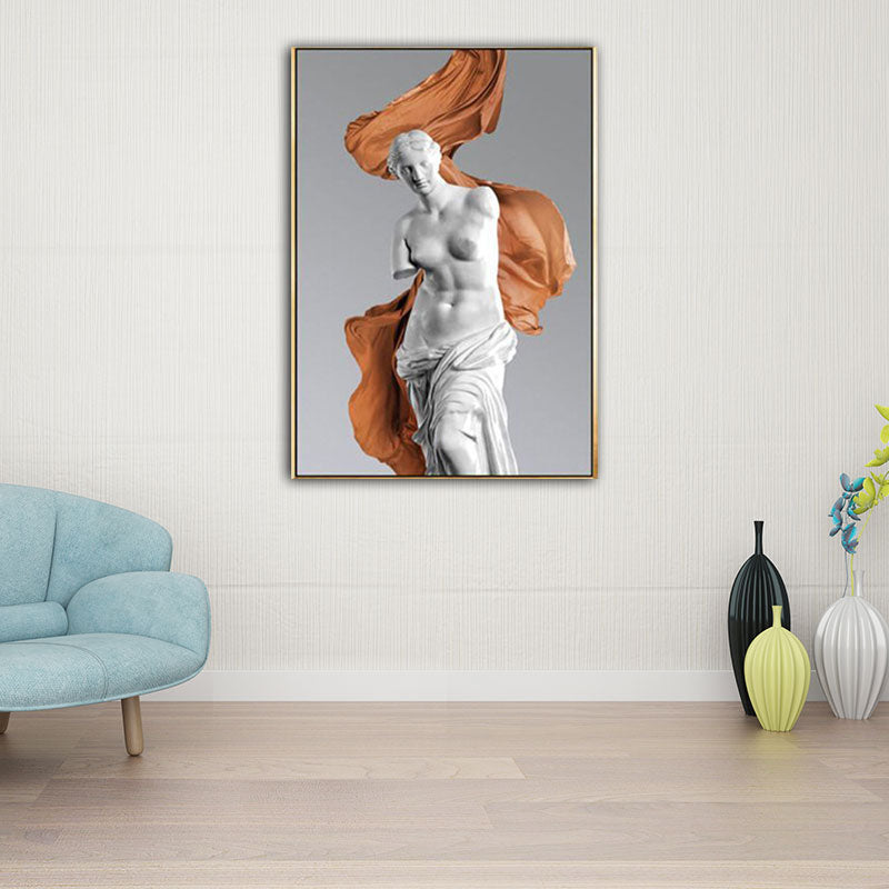 White Statue Canvas Wall Art Venus De Milo Modern Textured Wall Decor for Dorm Room Clearhalo 'Art Gallery' 'Canvas Art' 'Contemporary Art Gallery' 'Modern' Arts' 1653777
