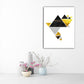 Geometry Triangle Pattern Wall Decor Modern Style Canvas Textured Painting in Yellow Clearhalo 'Art Gallery' 'Canvas Art' 'Contemporary Art Gallery' 'Modern' Arts' 1653784
