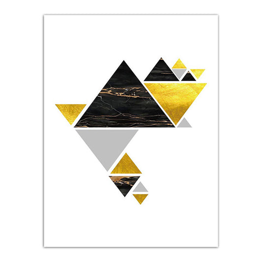Geometry Triangle Pattern Wall Decor Modern Style Canvas Textured Painting in Yellow Clearhalo 'Art Gallery' 'Canvas Art' 'Contemporary Art Gallery' 'Modern' Arts' 1653785