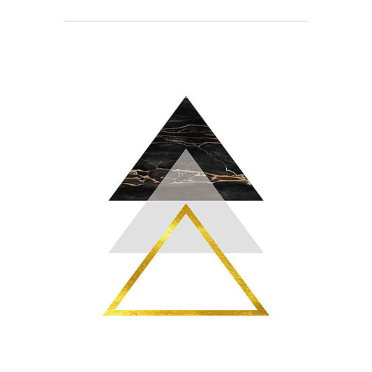 Geometry Triangle Pattern Wall Decor Modern Style Canvas Textured Painting in Yellow Clearhalo 'Art Gallery' 'Canvas Art' 'Contemporary Art Gallery' 'Modern' Arts' 1653792