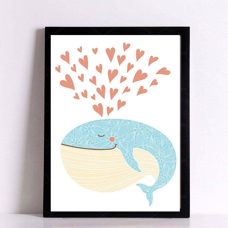 Multi-Colored Sea Fish Canvas Prints Nautical for Decoration Wall Decor, Multiple Size Options White Clearhalo 'Art Gallery' 'Canvas Art' 'Kids' Arts' 1653811