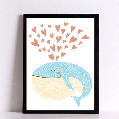 Multi-Colored Sea Fish Canvas Prints Nautical for Decoration Wall Decor, Multiple Size Options White Clearhalo 'Art Gallery' 'Canvas Art' 'Kids' Arts' 1653811