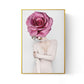 Woman and Flower Wrapped Canvas Pastel Color Modernist Wall Art Decor for Girls Room Clearhalo 'Art Gallery' 'Canvas Art' 'Contemporary Art Gallery' 'Modern' Arts' 1653832