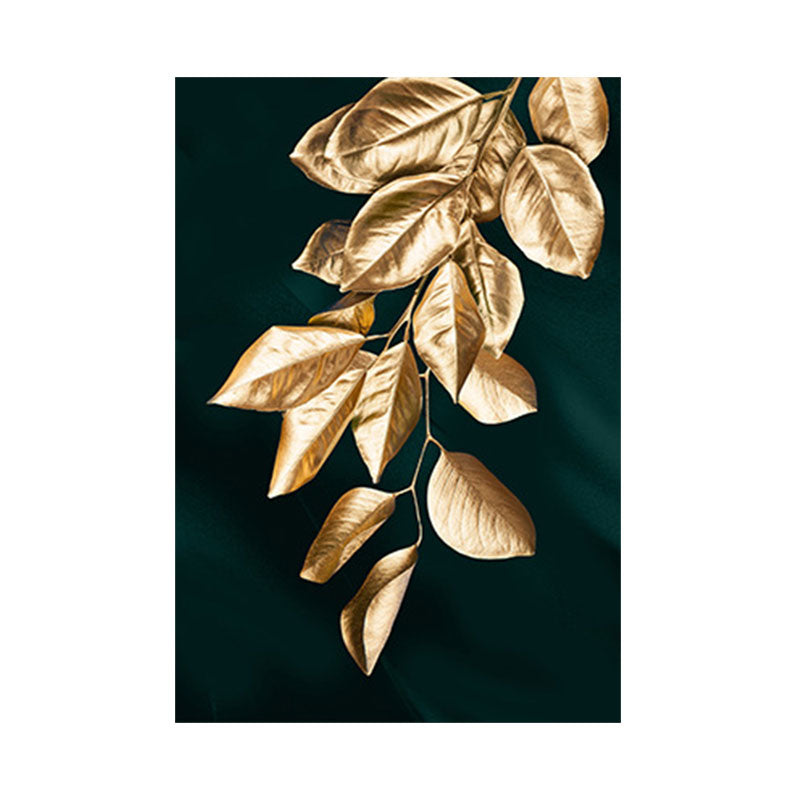 Gold Leaves Canvas Botanical Modern Style Textured Wall Art Decor for Guest Room Clearhalo 'Art Gallery' 'Canvas Art' 'Contemporary Art Gallery' 'Modern' Arts' 1653840