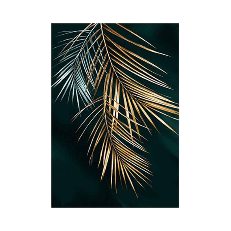 Gold Leaves Canvas Botanical Modern Style Textured Wall Art Decor for Guest Room Clearhalo 'Art Gallery' 'Canvas Art' 'Contemporary Art Gallery' 'Modern' Arts' 1653847