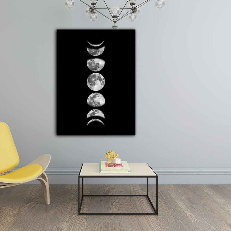 Textured Moon Phrase Art Print Canvas Minimalism Wall Decoration for House Interior Clearhalo 'Art Gallery' 'Canvas Art' 'Contemporary Art Gallery' 'Contemporary Art' 'Minimalism' 'Minimalist Art Gallery' 'Scandinavian' Arts' 1653849