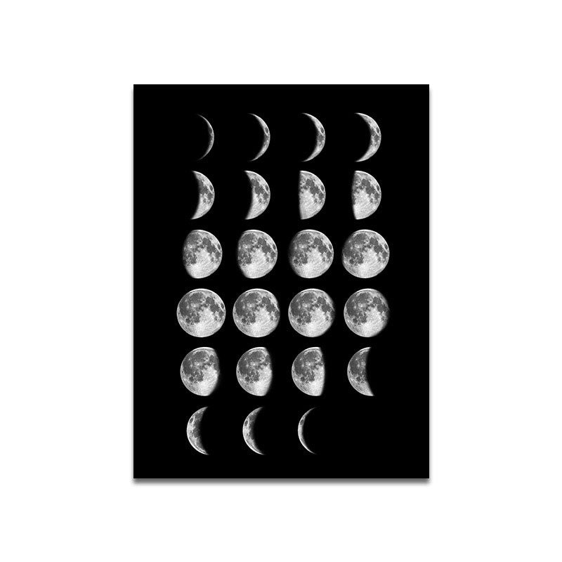 Lunar Eclipse Canvas Art Minimalist Textured Surface Childrens Bedroom Wall Decor Clearhalo 'Art Gallery' 'Canvas Art' 'Contemporary Art Gallery' 'Contemporary Art' 'Minimalism' 'Minimalist Art Gallery' 'Scandinavian' Arts' 1653862