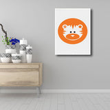 Cartoon Bear Wall Art Decor Orange Decorative Canvas Prints for Playroom, Multiple Size Available Clearhalo 'Art Gallery' 'Canvas Art' 'Kids' Arts' 1653883