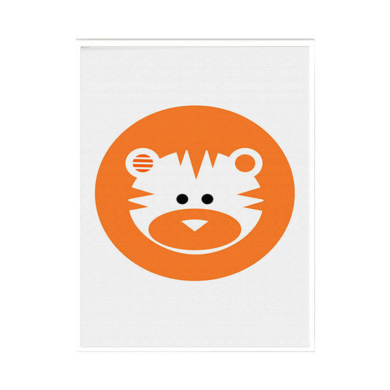 Cartoon Bear Wall Art Decor Orange Decorative Canvas Prints for Playroom, Multiple Size Available Clearhalo 'Art Gallery' 'Canvas Art' 'Kids' Arts' 1653884