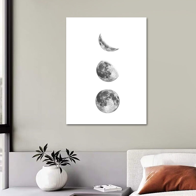 Canvas Textured Art Print Minimalistic Photographic Moon Eclipse Wall Decor for Home Clearhalo 'Art Gallery' 'Canvas Art' 'Contemporary Art Gallery' 'Contemporary Art' 'Minimalism' 'Minimalist Art Gallery' 'Scandinavian' Arts' 1653889