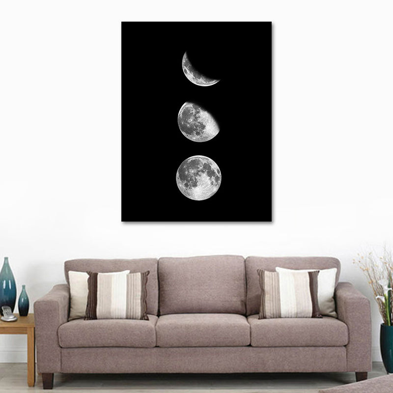 Canvas Textured Art Print Minimalistic Photographic Moon Eclipse Wall Decor for Home Clearhalo 'Art Gallery' 'Canvas Art' 'Contemporary Art Gallery' 'Contemporary Art' 'Minimalism' 'Minimalist Art Gallery' 'Scandinavian' Arts' 1653896
