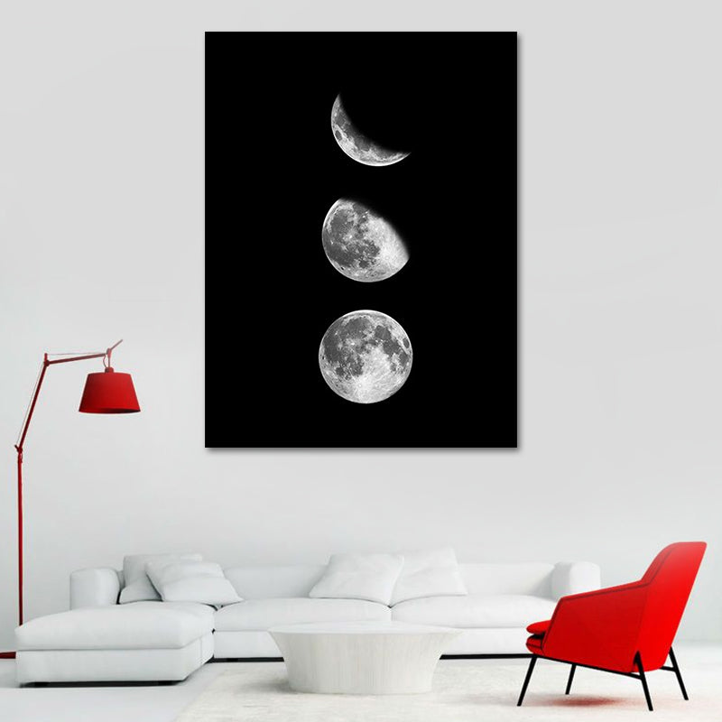 Canvas Textured Art Print Minimalistic Photographic Moon Eclipse Wall Decor for Home Clearhalo 'Art Gallery' 'Canvas Art' 'Contemporary Art Gallery' 'Contemporary Art' 'Minimalism' 'Minimalist Art Gallery' 'Scandinavian' Arts' 1653897