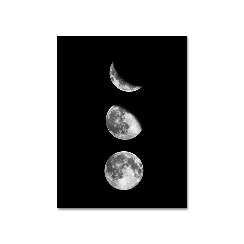 Canvas Textured Art Print Minimalistic Photographic Moon Eclipse Wall Decor for Home Clearhalo 'Art Gallery' 'Canvas Art' 'Contemporary Art Gallery' 'Contemporary Art' 'Minimalism' 'Minimalist Art Gallery' 'Scandinavian' Arts' 1653898