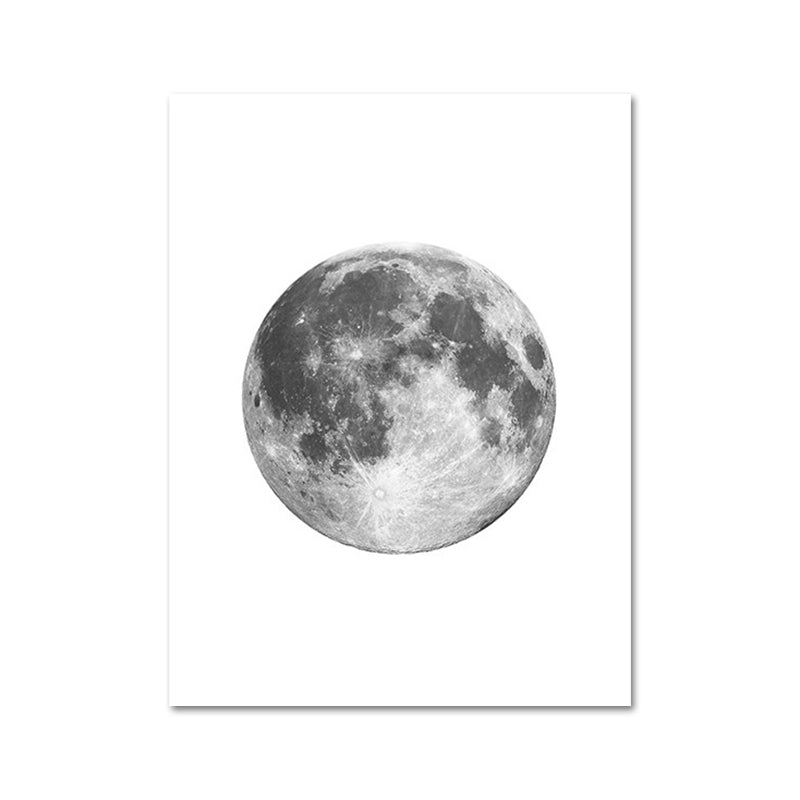 Outer Space Moon Sphere Canvas Textured Minimalism House Interior Wall Art Print Clearhalo 'Art Gallery' 'Canvas Art' 'Contemporary Art Gallery' 'Contemporary Art' 'Minimalism' 'Minimalist Art Gallery' 'Scandinavian' Arts' 1653902