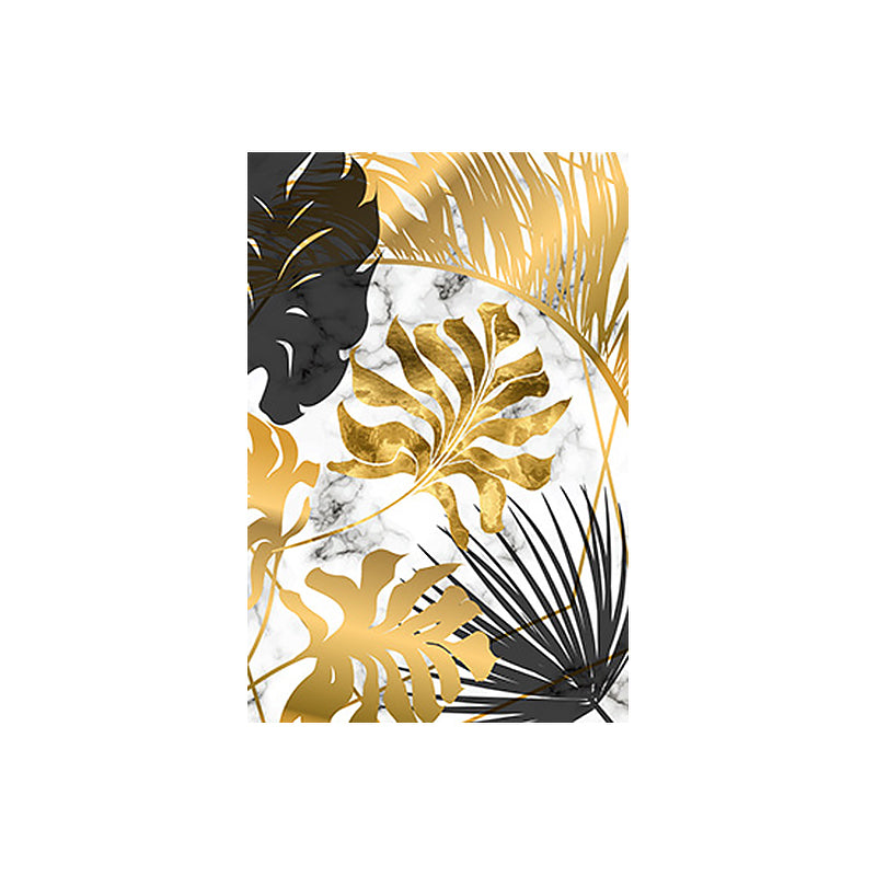 Gold Botanical Leaves Painting Textured Wall Art Decor for Bedroom, Multiple Sizes Clearhalo 'Art Gallery' 'Canvas Art' 'Contemporary Art Gallery' 'Modern' Arts' 1653913